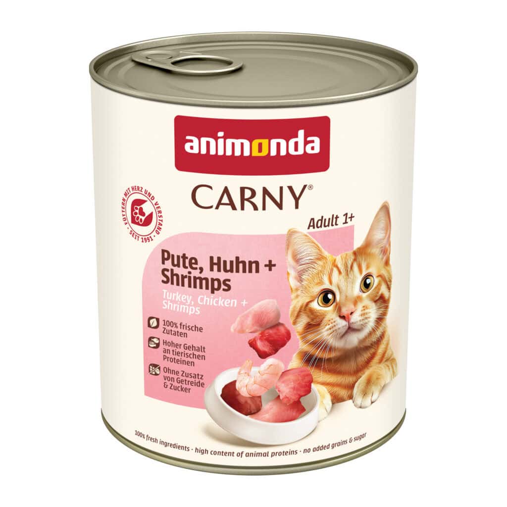 Animonda Carny Adult Kalkoen, Kip & Garnaal Kattenvoer – 6 x 800 g