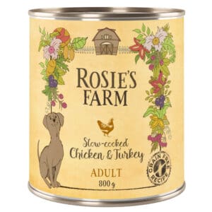 6x800g Adult Kip & Kalkoen Rosie's Farm Hondenvoer nat