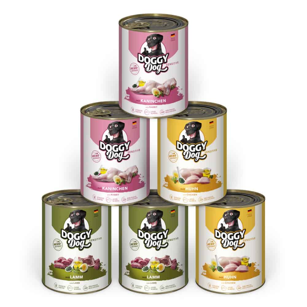 Doggy Dog Adult Sensitive Mix (3 soorten) nat hondenvoer – 4,8 kg