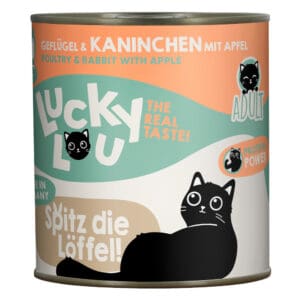 6x800g Lucky Lou Adult Gevogelte & Konijn natvoer voor katten
