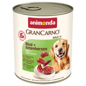 6x800g Original Adult Rund & Eendenhart animonda GranCarno Hondenvoer