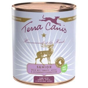 6 x 800 g Terra Canis Senior Graanvrij Venison met Tomaat, Appel en Gezondheidskruiden Nat Hondenvoer