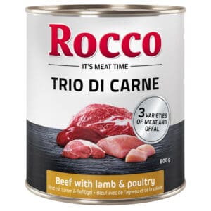 Rocco Trio van Vlees Hondenvoer – 6 x 800 g