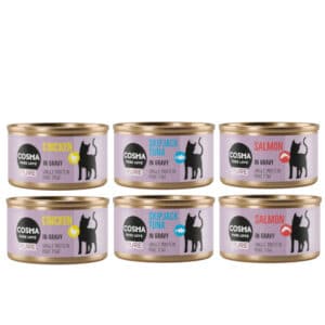 6x80g Cosma Pure Mix (3 soorten) natvoer voor katten