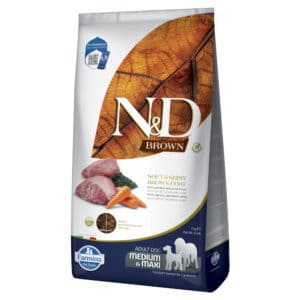 7kg N&D Dog Brown Adult Medium & Maxi met lam, wortel & Spirulina droog hondenvoer