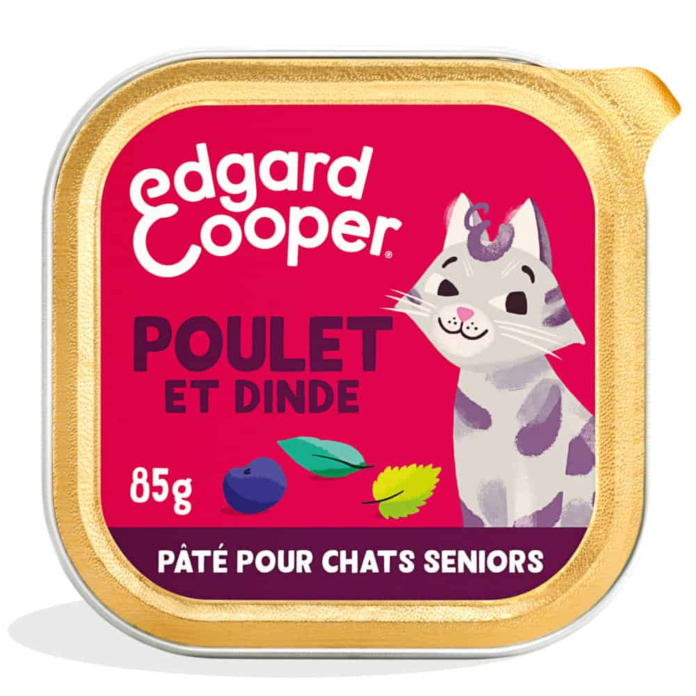 85g Edgard & Cooper Senior Kat paté graanvrij kip & kalkoen natvoer voor katten