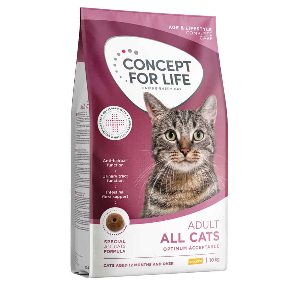 8 kg + 2 kg gratis! Concept for Life droogvoer voor katten 10 kg – All Cats Adult