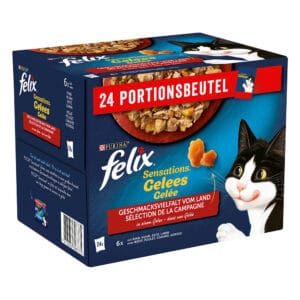96x85g Vlees Selectie Felix Sensations Kattenvoer
