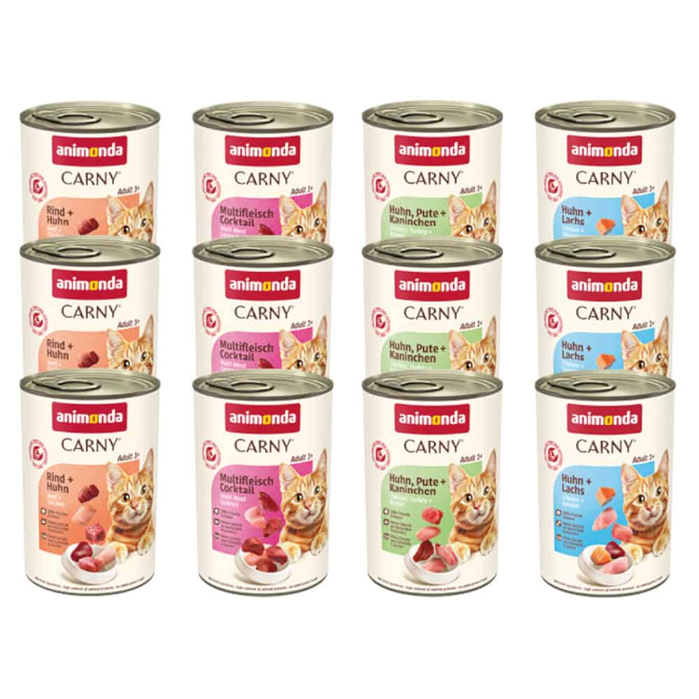 animonda Carny Adult Voordeelpakket 12 x 400 g Kattenvoer – Gourmet selectie (4 varianten)