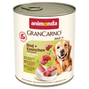 animonda GranCarno Original Adult 6 x 800 g - Rundvlees + Konijn met Kruiden