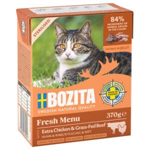 Bozita Tetra Stukjes in Gelei 6 x 370 g Kattenvoer - Sterilised met Kip & Rund