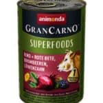 Voordeelpakket Animonda GranCarno Adult Single Protein Superfoods 24 x 400 g Rundvlees + rode biet, bramen, paardenbloem