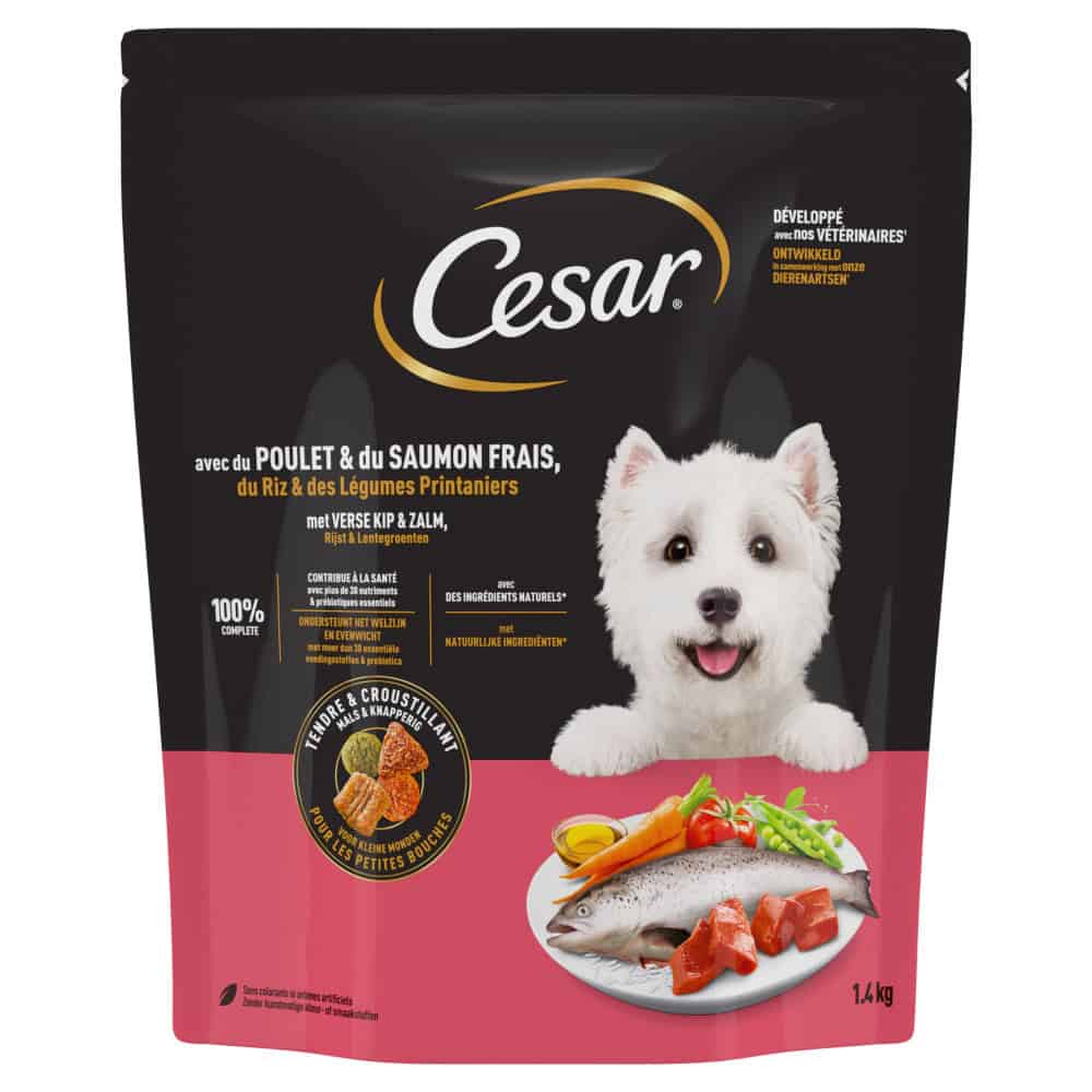 Cesar Adult met kip, zalm en groenten droogvoer voor honden – 2,8 kg