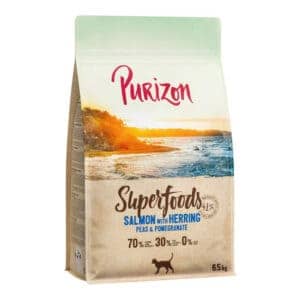 Dubbelpakket: 2x6,5kg Purizon Superfoods zalm droogvoer voor katten