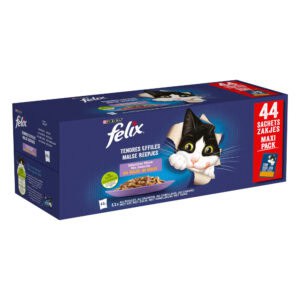 Felix "Zo goed als het eruit ziet" zakjes 44 x 85 g - Kip, Zalm, Zabeljauw, Eend