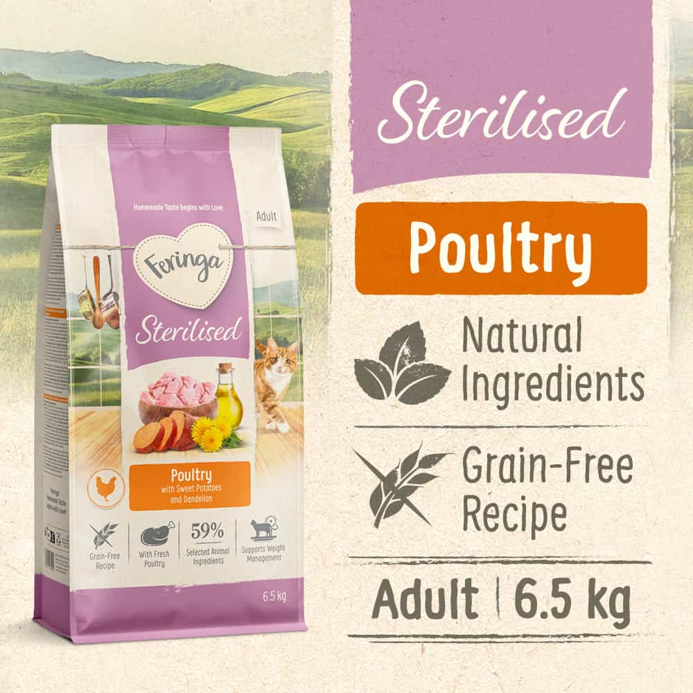 Feringa Adult Sterilised Gevogelte – Nieuw Recept 6,5 kg