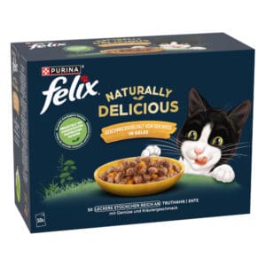 Gemengd pakket Felix Naturally Delicious 10 x 80 g - Gevogelte-selectie in gelei