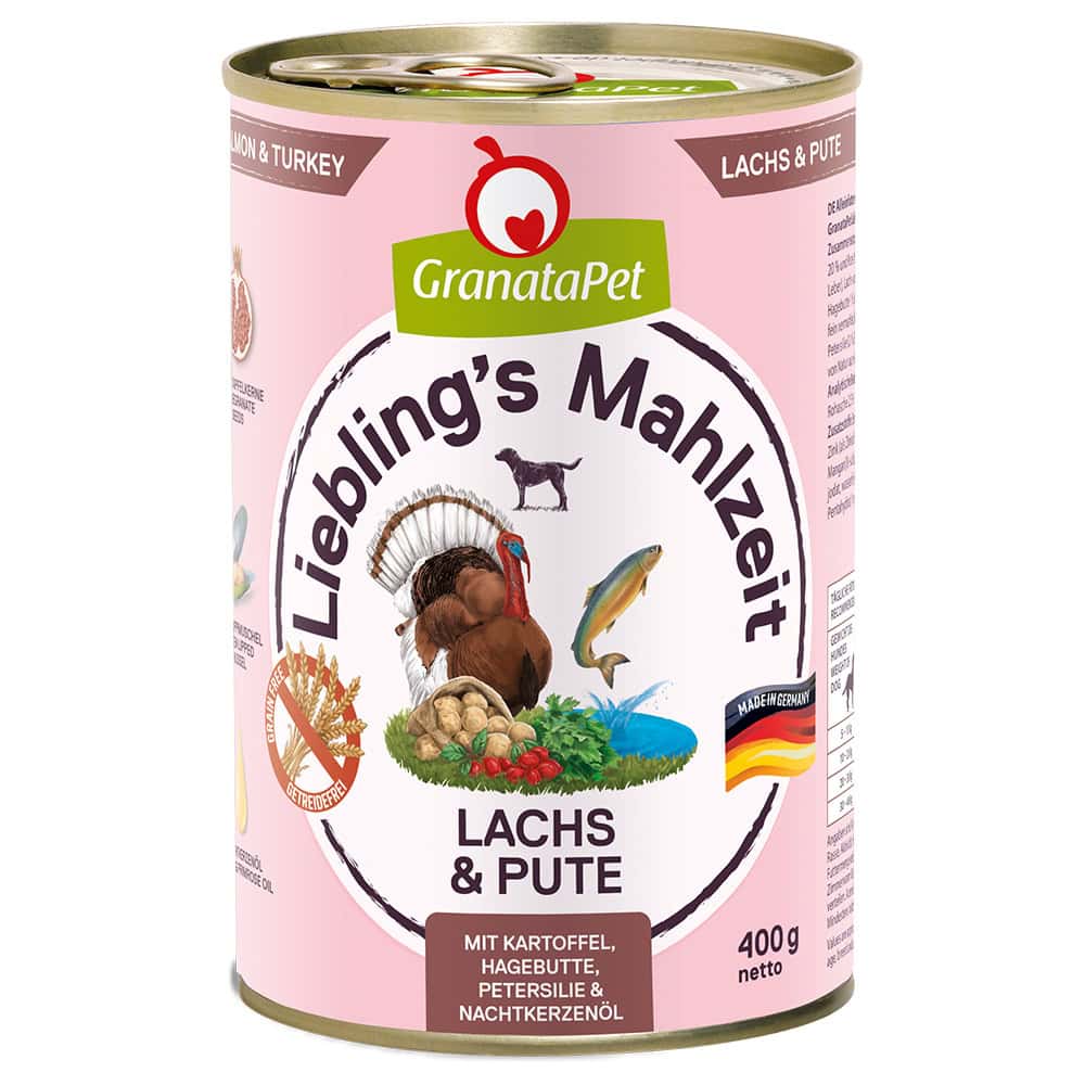 Granatapet Lievelingsmaaltijd 6 x 400 g Hondenvoer – Zalm & Kalkoen