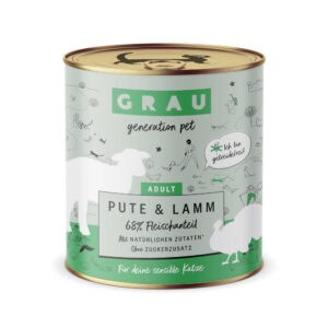 GRAU Smulpotje Graanvij 6 x 800 g Kattenvoer - Kalkoen & Lam