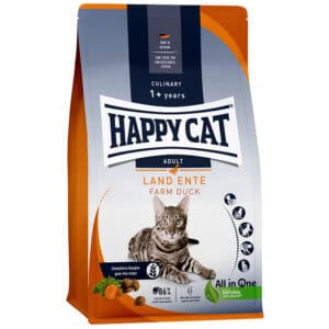 Happy Cat Culinary Adult Land-Ente (Eend) Kattenvoer - Dubbelpak: 2 x 1,3 kg
