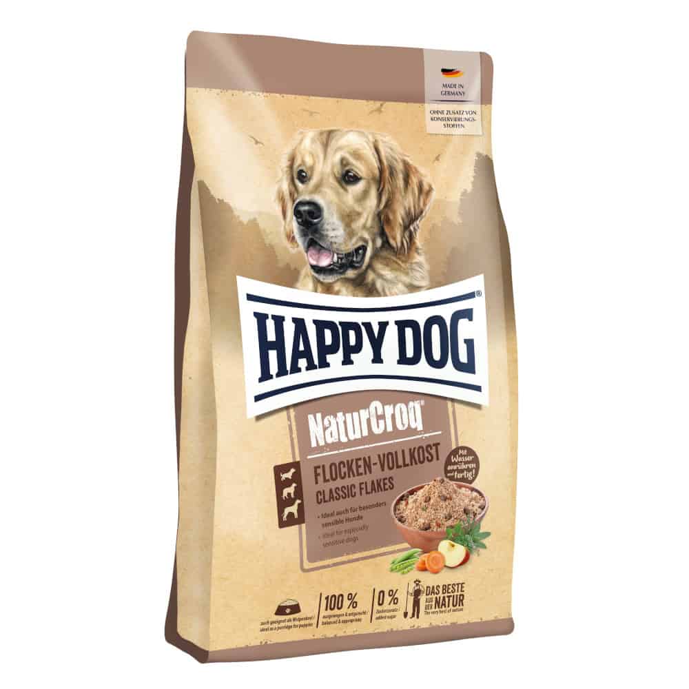 Happy Dog Premium NaturCroq Flocken Vollkost – Dubbelpak: 2 x 10 kg