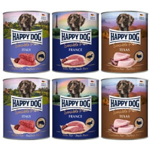 Happy Dog Puur 6 x 800 g - Mix: Kalkoen, Buffel & Eend