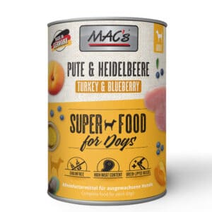 MAC's Adult Superfood 6 x 400 g Hondenvoer - Kalkoen & Bosbessen
