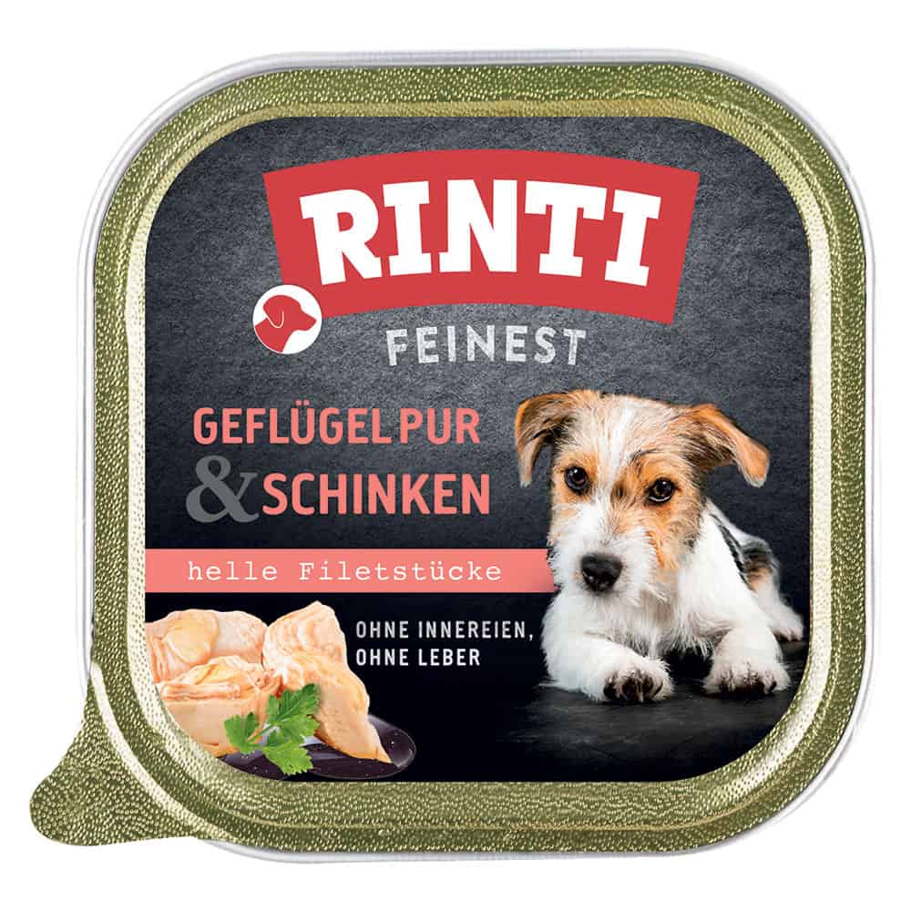 Megapak Rinti Fijnste 44 x 150 g Hondenvoer – Gevogelte & Ham