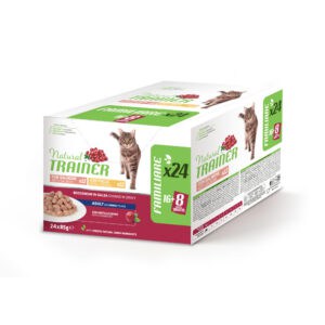 Natural Trainer Adult Natvoer voor Katten - 24 x 85 g mixverpakking: Kip & Zalm