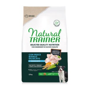 Natural trainer Selected Quality Nutrition Adult Medium & Maxi Witte Vis – 2 x 2,5 kg