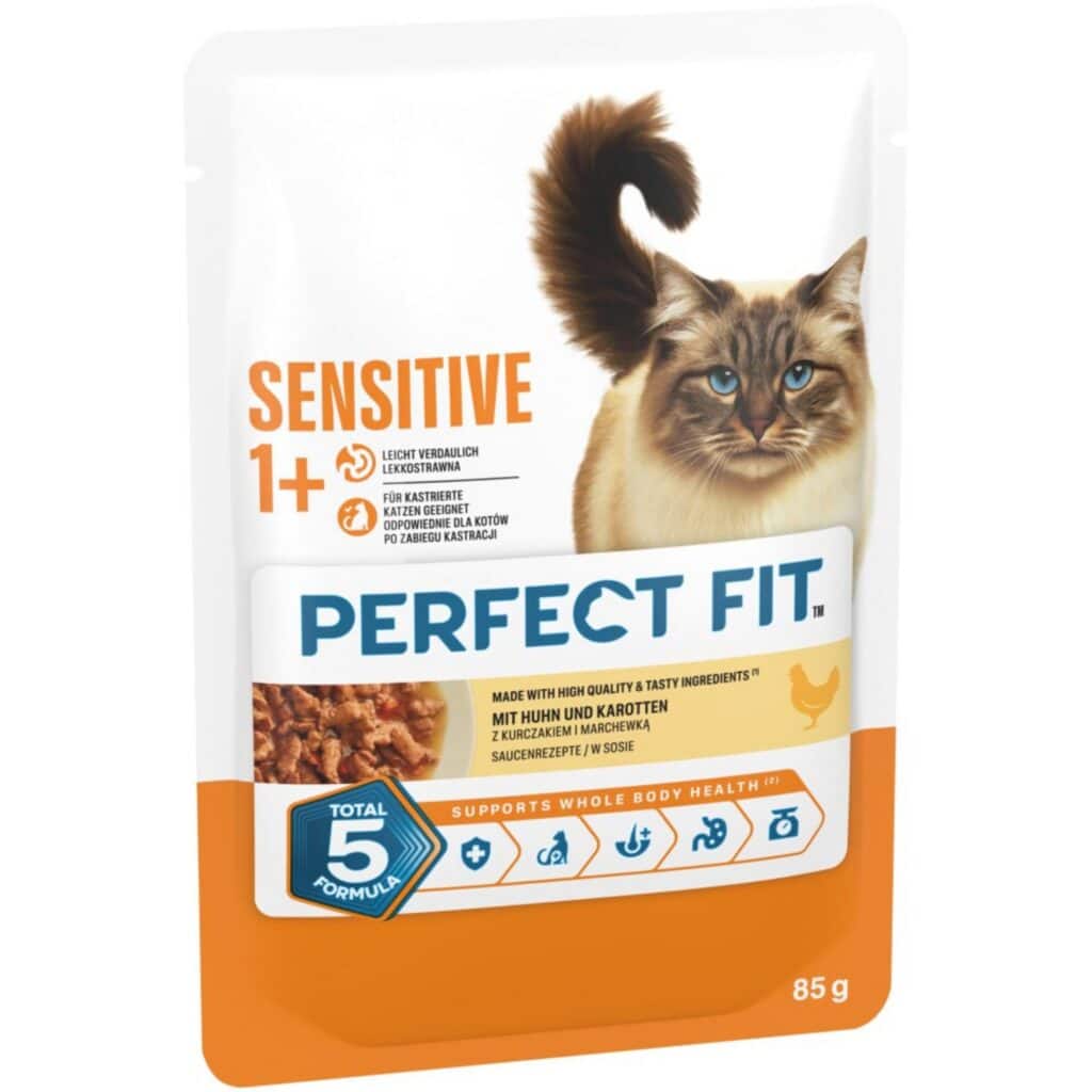 Perfect Fit Sensitive 1+ – Dubbelpak: Kip (24 x 85 g)