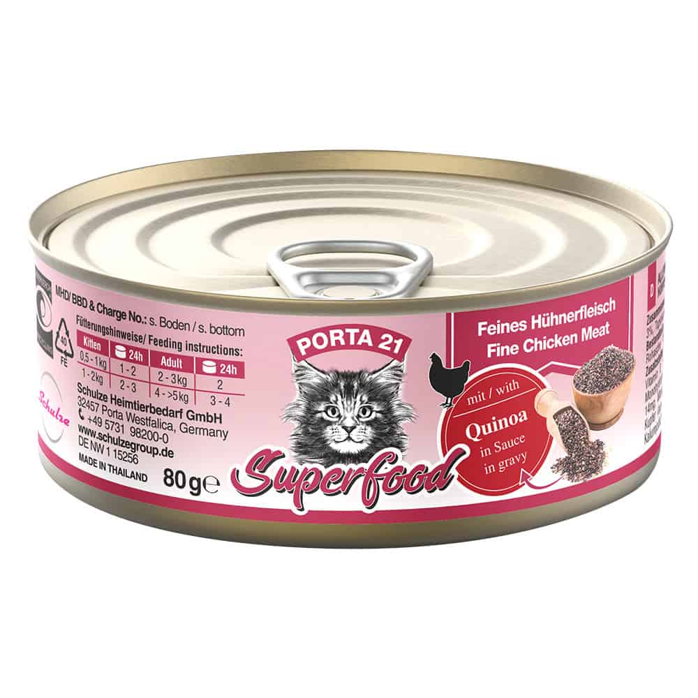Porta 21 Superfood Kattenvoer – Kip met Quinoa – 6 x 80 g