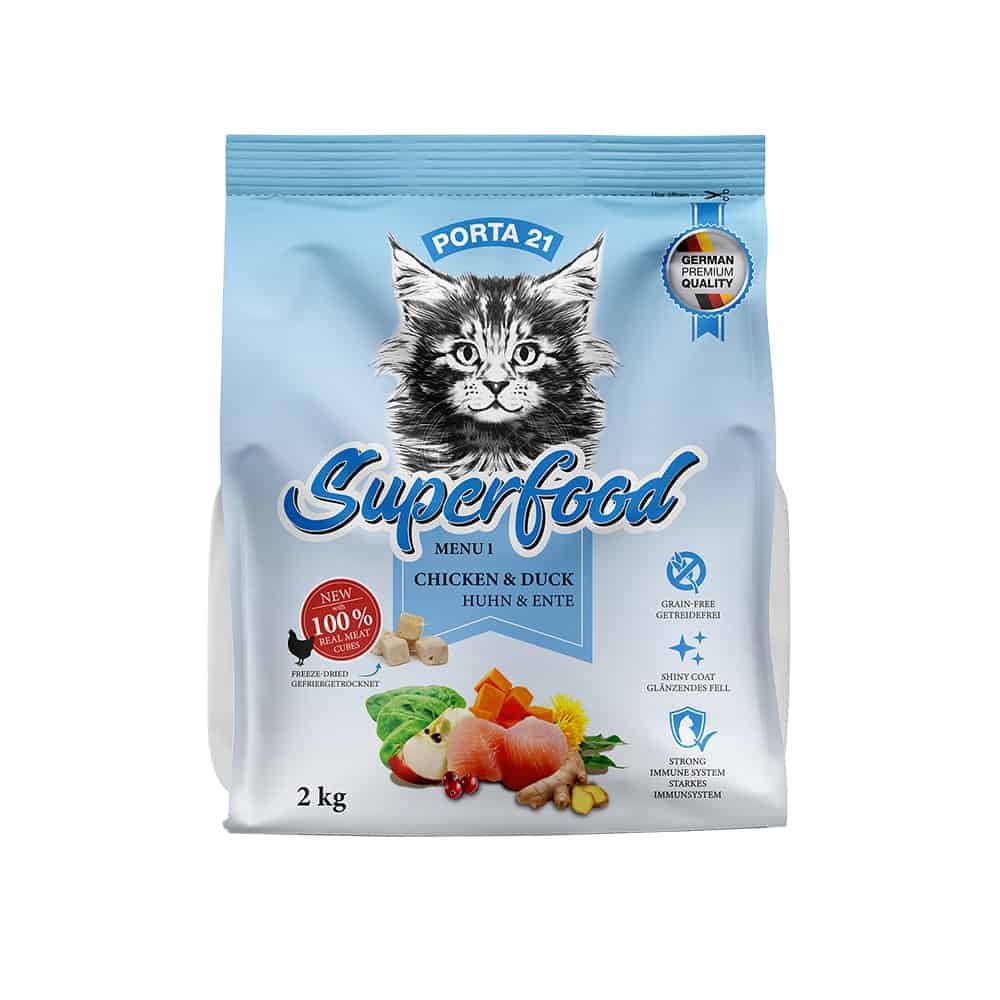 Porta 21 Superfood Menu 1 met Kip & Eend Kattenvoer – 2 kg