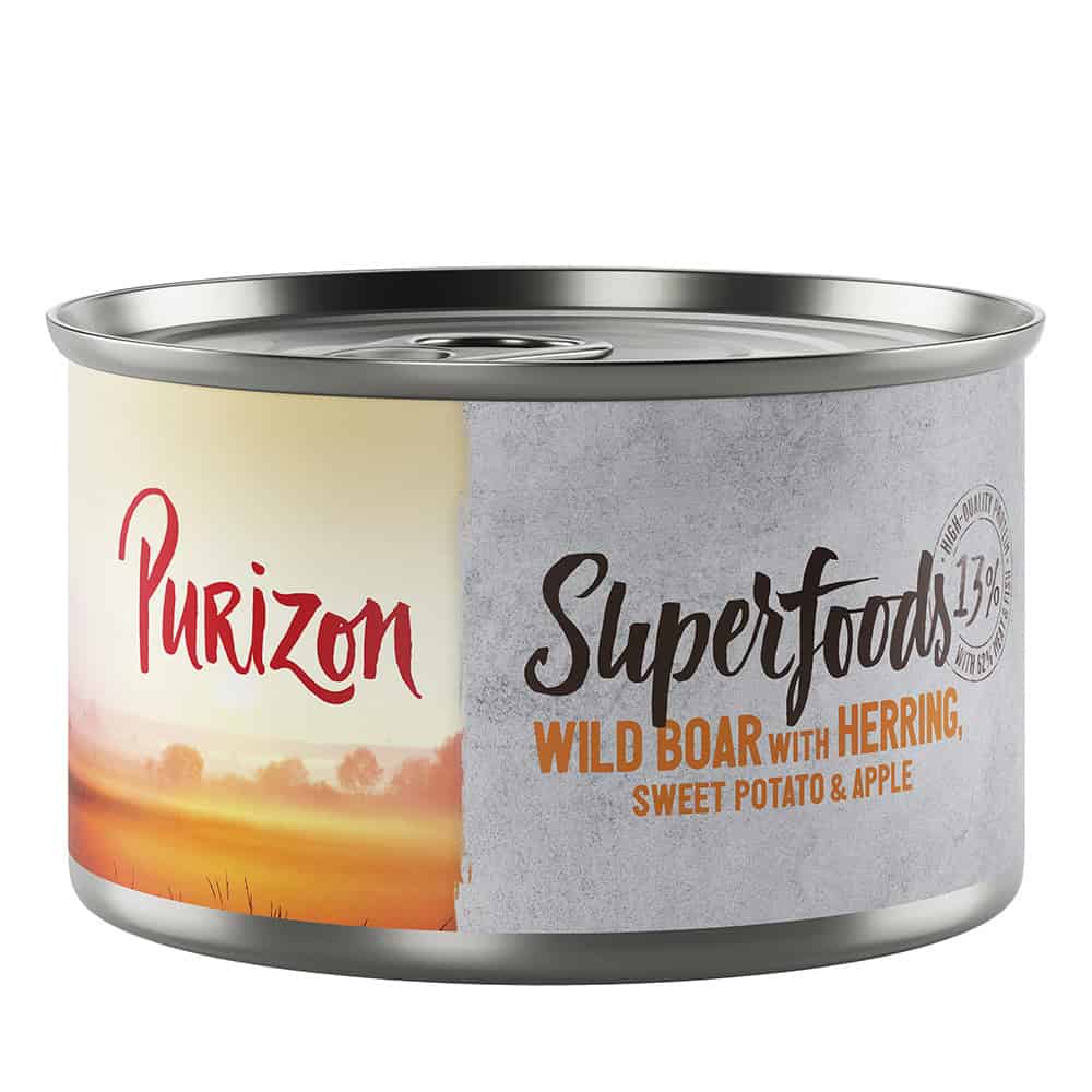 Purizon Superfoods – Everzwijn met Haring, Zoete Aardappel en Appel – 6 x 140 g