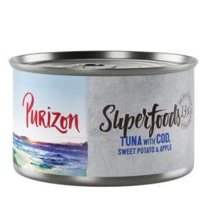 Purizon Superfoods – Tonijn met kabeljauw, zoete aardappel en appel – 12 x 140 g