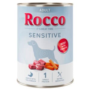 Rocco Sensitive 6 x 400 g / 800 g Nieuw Recept - 6 x 400 g: Rundvlees met Wortelen