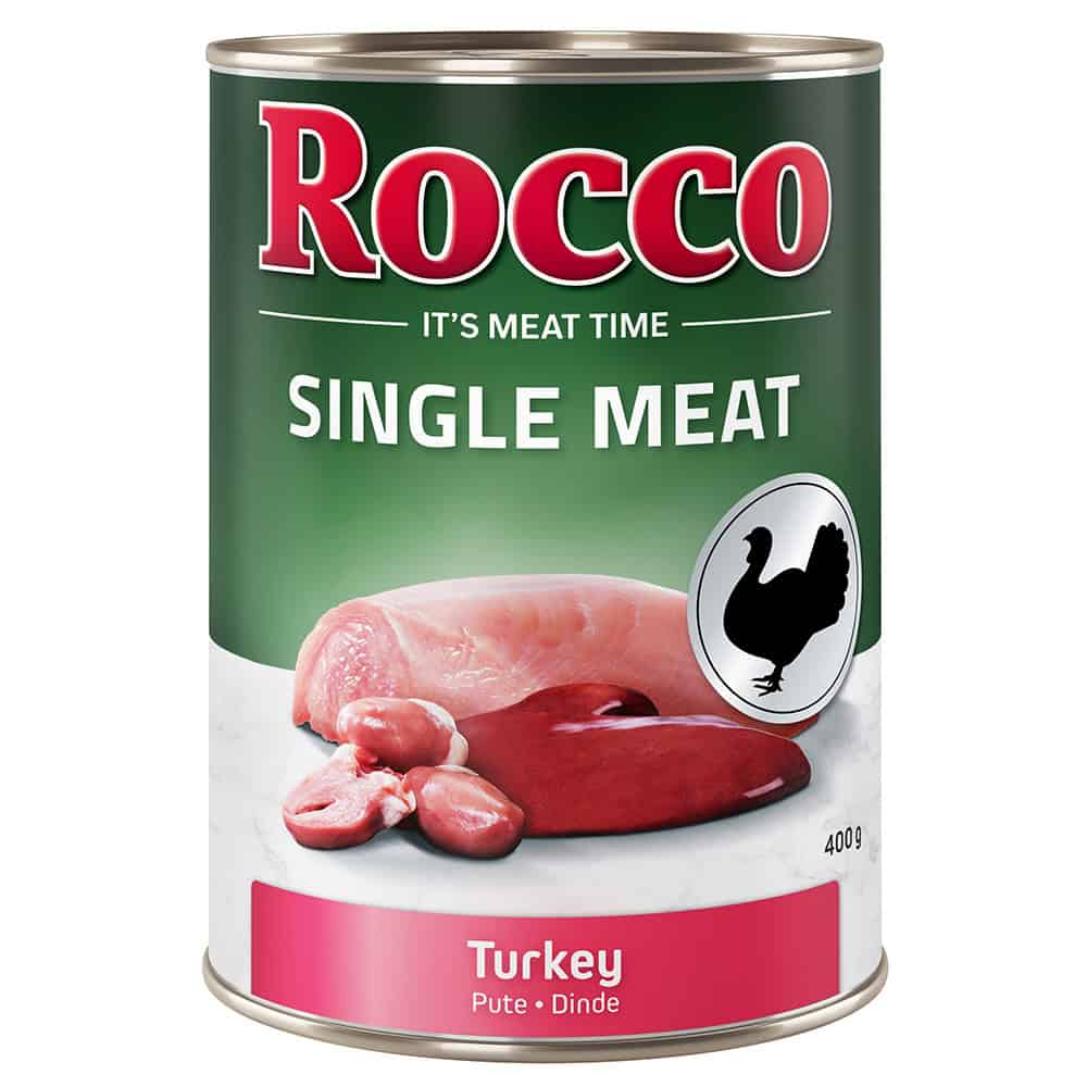 Rocco Single Meat 6 x 400 g Hondenvoer – Kalkoen