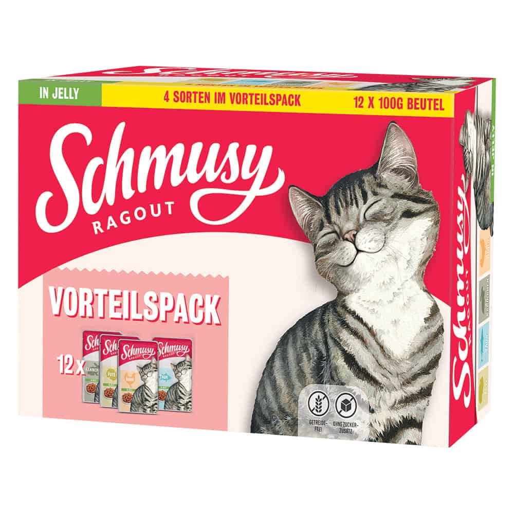 Schmusy Ragout in Jelly Mix Kattenvoer – Voordeelpakket 24 x 100 g