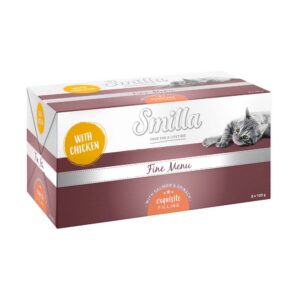 Smilla Fine Menu met Voortreffelijke Vulling 24 x 100 g - Kip, zalm en spinazie