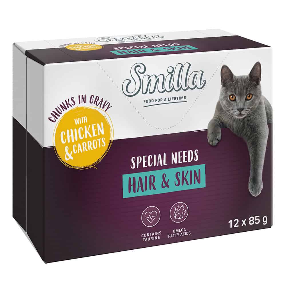Smilla Hair & Skin Hapjes met Groenten – met Kip en Wortels – 12 x 85 g