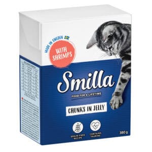 Smilla Hapjes in Saus 24 x 370 en Smilla Hapjes in Gelei 24 x 380 g Kattenvoer - Garnalen in Gelei