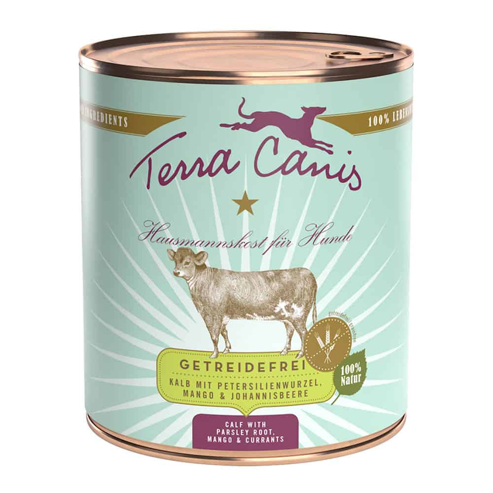 Terra Canis Graanvrij Voordeelpakket 12 x 800 g – Kalfsvlees met peterseliewortel, mango & ribes