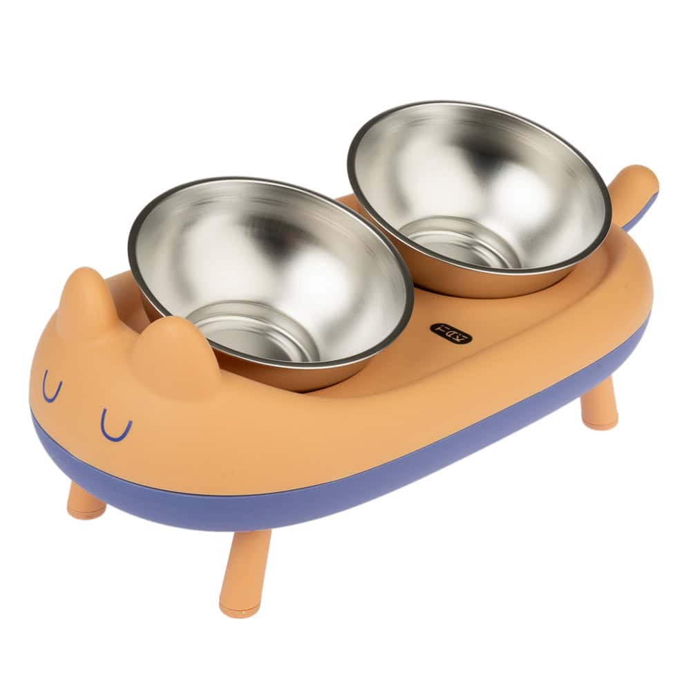 TIAKI dubbele verhoogde kom Cova 350ml, Ø15cm hond/kat – 2 x 350 g