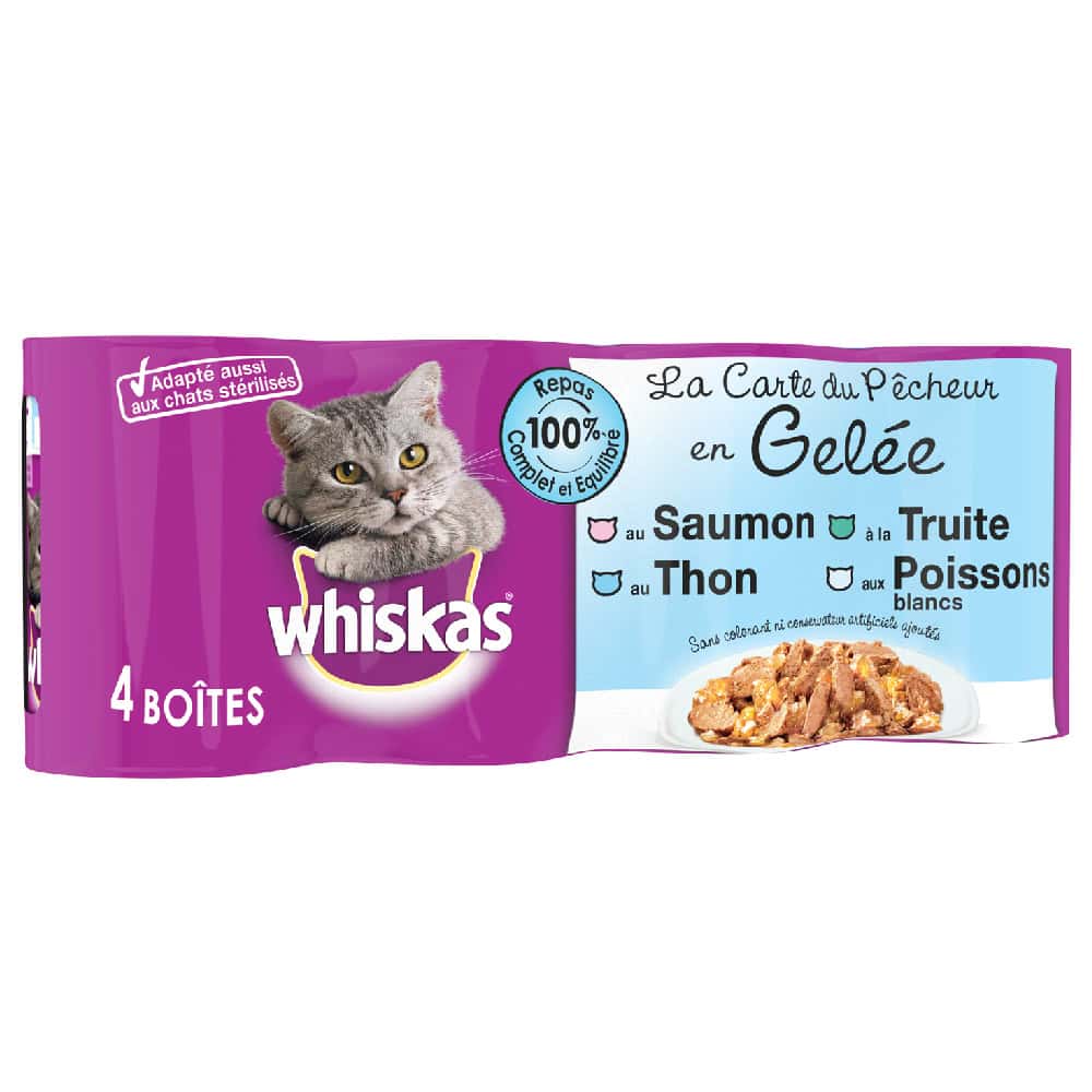 Whiskas La Carte Vis in Gelei natvoer katten – 12 x 390 g