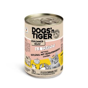 Voordeelpakket: 12x400g Dogs'n Tiger Snackmenu Gevogelte met Kip kattenvoer nat