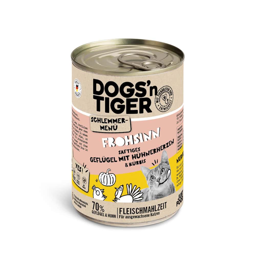 Dogs’n Tiger Snackmenu Gevogelte met Kip kattenvoer nat – 12 x 400 g