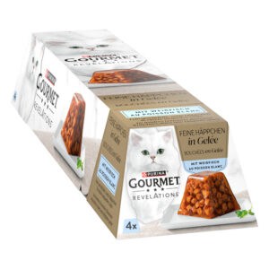 Voordeelpakket 12x57g Gourmet Revelations Fine Cuts witvis natvoer voor katten