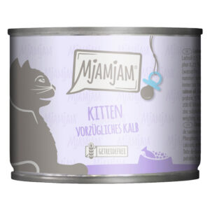 Voordeelpakket 24x200g MjAMjAM Kitten voortreffelijk Kalf met zalmolie nat kattenvoer