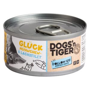 Voordeelpakket: 24x70g Dogs'n Tiger Cat Filet kip- & Zalmfilet nat kattenvoer