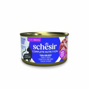Voordeelpakket: 24x85g Schesir Complete Nutrition Filet in bouillon tonijn met rund nat kattenvoer